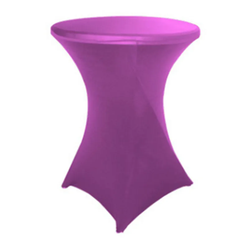 Purple 10 шт. эластичные Лайкровые скатерти для барного стола из эластичного спандекса, Коктейльные скатерти, столовое белье для бистро, украшение свадебного мероприятия - Цвет: Purple