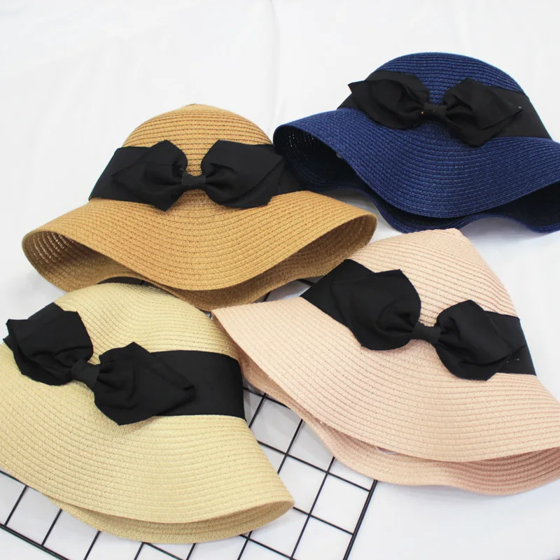 

Spring And Summer Hat Men's Women's New Style Korean-style Big Butterfly Pendant Beach Topee Big Brim Holiday Casual Straw Hat
