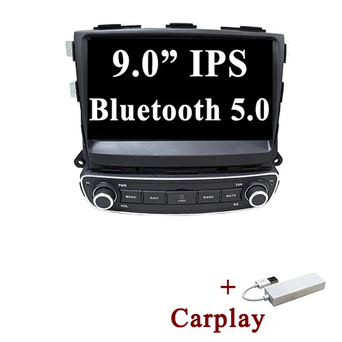 with carplay YAZH Android 9,0 пирог 9,0 ''ips экран Автомобильный блок плеер для Kia Sorento с rom 32 ГБ/1024*600 HD/SWC/OBD/Carplay/Mirror Link - Цвет: with carplay