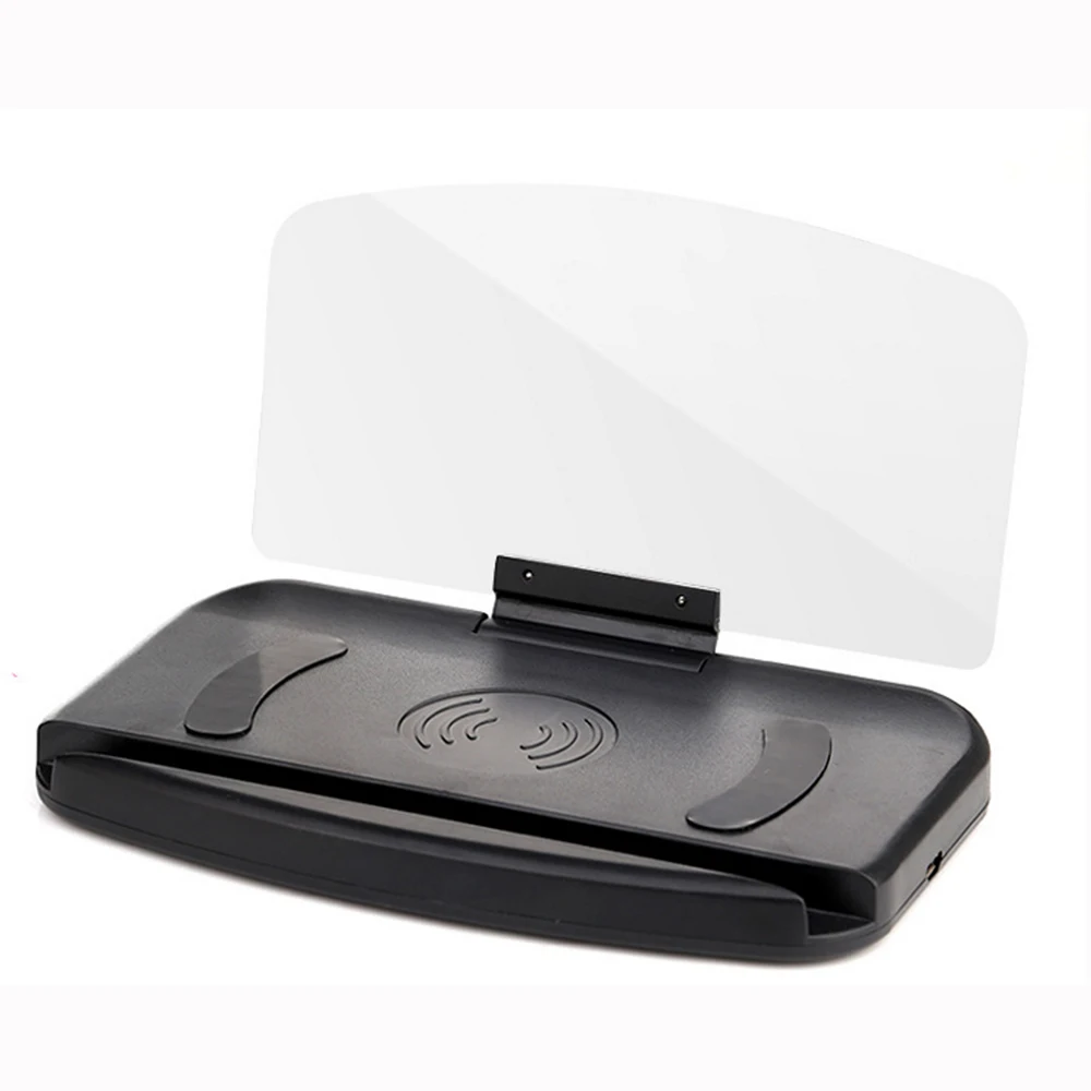 Автомобильное беспроводное зарядное устройство HUD 10 Вт для iPhone X 8 Plus дисплей навигации подставка держатель Qi Беспроводная зарядка для samsung S8 S9 - Цвет: Fast Charger