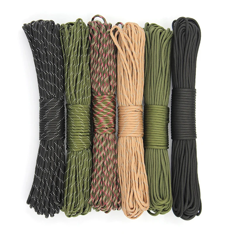 20 Meters Dia.4mm 7 Stand Cores Paracord for Survival Parachute Cord Lanyard Camping Rope Hiking Clothesline Tent Accessories camping tent accessories