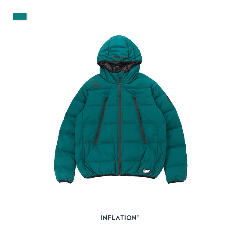 Зимняя мужская куртка-пуховик из утиного пуха с капюшоном в стиле пэчворк 2019