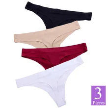 3 шт./компл. Бесшовные женские стринги Ice Silk большой Размеры Для женщин Трусы-стринги женские сексуальные трусики, шортики, Для женщин сексуальное нижнее белье