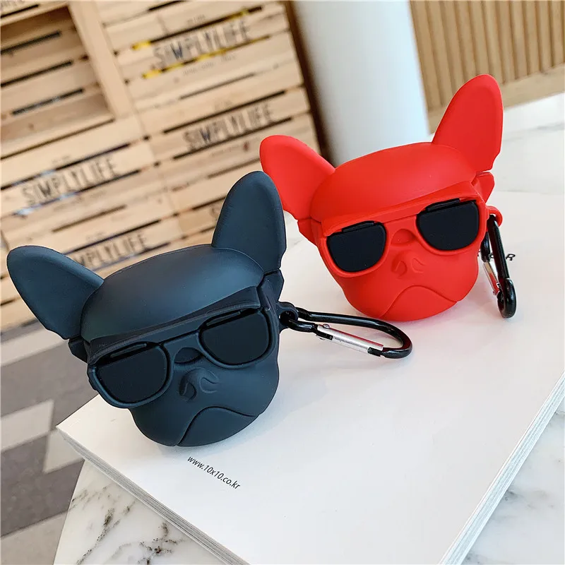 Забавный бульдог для Apple AIirpods чехол 3D силиконовый чехол для Наушников мультфильм беспроводной Bluetooth наушники защитный чехол для Airpod