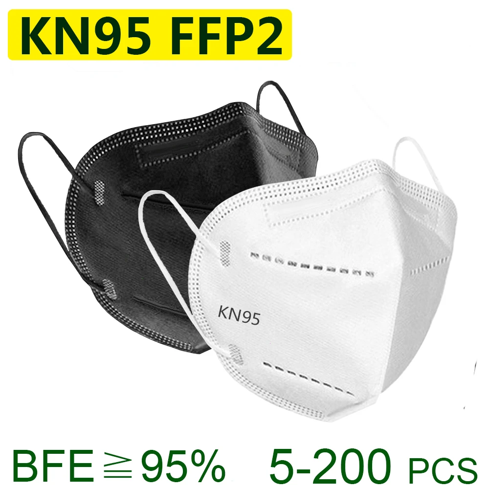 KN95 mask Face FFP2 mask Mouth Maske fp2 Safety protect mask 95% Filtration maske dust facial mask mascarillas CE certification afbeelding