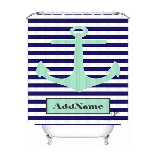 Shower Curtain Пользовательские якорь клуб моды Водонепроницаемый душ Шторы Главная Ванна Ванная комната s крючки полиэфирной ткани Multi Sizes180509-10 - Цвет: Shower Curtain