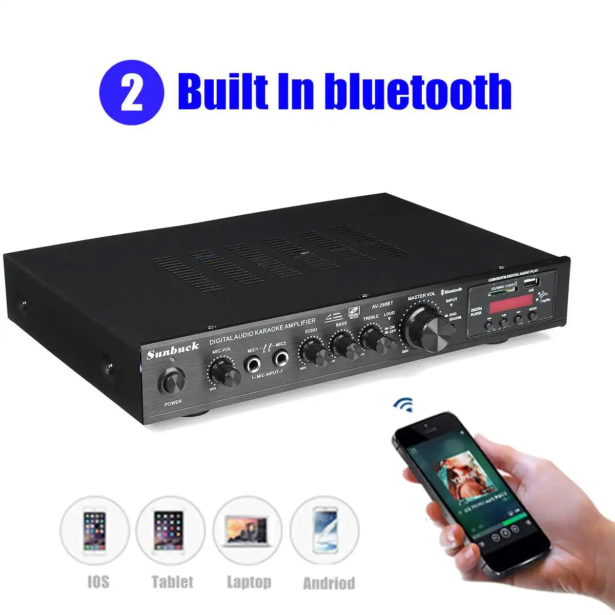 Sunbuck-amplificador de áudio fm com 5 canais,