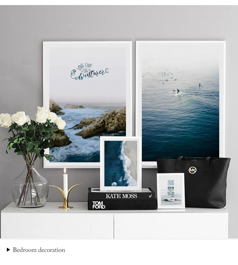 Темно-синий океан природные пейзажи настенные художественные картины на холсте скандинавские плакаты и принты настенные картины для декора гостиной