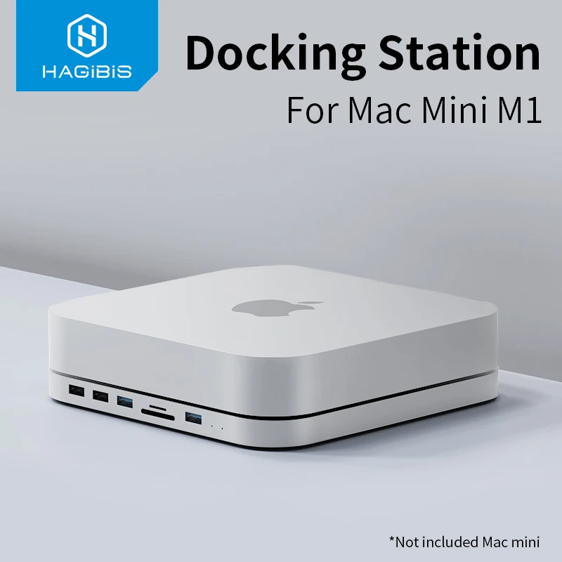 Hagibis USB-C Hub for Mac mini M1 with SATA Hard Drive Enclosure Type-C SSD Case docking station sliver for 2020 New Mac mini-0