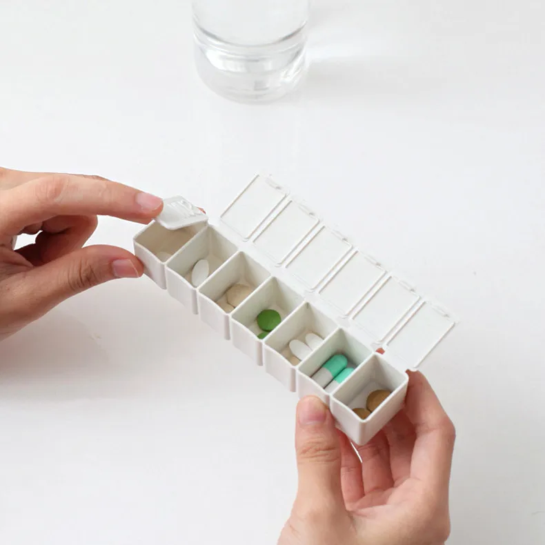 

7 Days Pill Box Holder Weekly Medicine Storage Organizer Container Case Portable Candy Vitamin Storage Travel Accessories