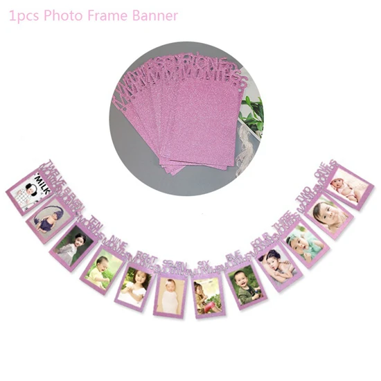 Pink Frame Banner Liviorap 5 шт. 14 дюймов золото серебро бумага кисточкой Свадебные украшения в деревенском стиле принадлежности для дня рождения Декор Детская гирлянда для душа - Цвет: Pink Frame Banner