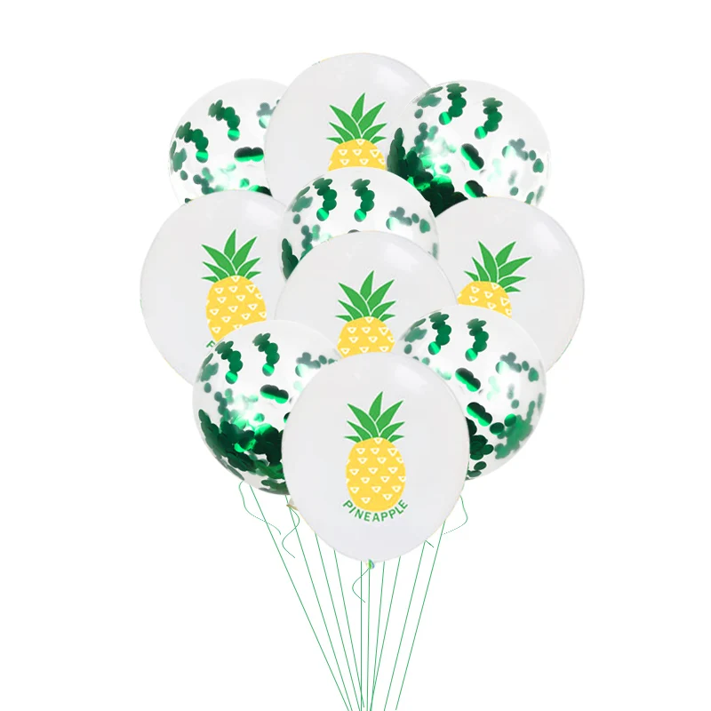 10 шт Пальмовые Листья ананас арбуз шары конфетти латексные шары джунгли вечерние Пальмовые Листья летние тропические Гавайские украшения
