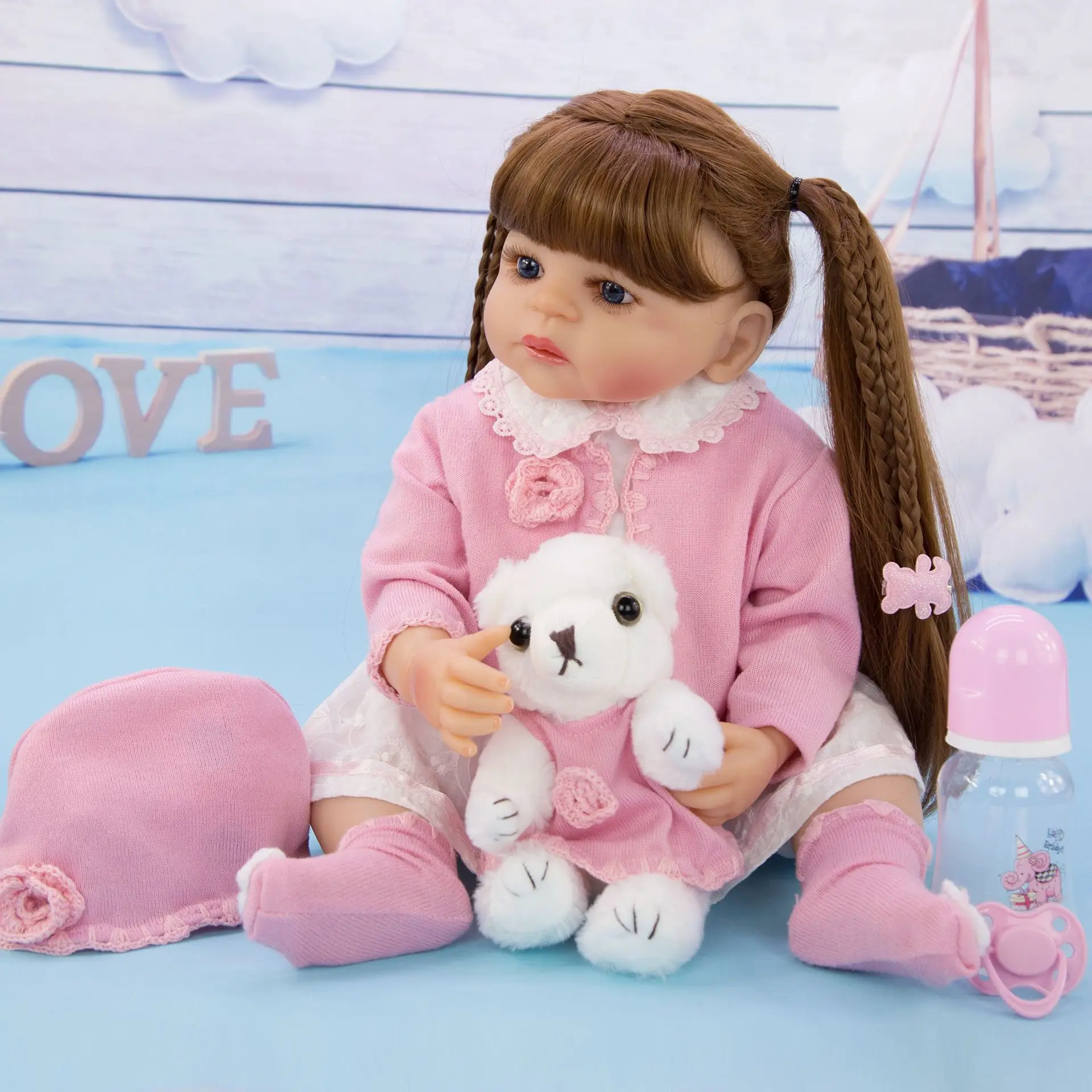 Bebes Reborn doll 57 см полная силиконовая кукла для тела девочка ...