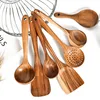 Thailand Teak Natural Wood Tableware Spoon Rice Colander Soup Skimmer Cooking Soup Spoons Scoop Kitchen Set Tool ► Photo 1/6