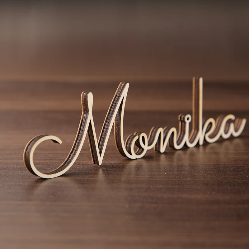 Table Place Card Name Setting Silver Gold 1pc Personalized Laser Cut Guest Name 