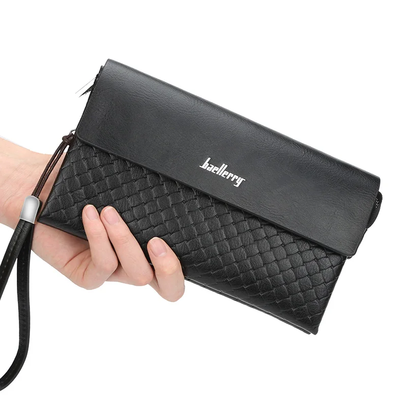 

New men's wallet Korean fashion multi-function large capacity mobile phone bag zipper clutch soft and high quality PU business w