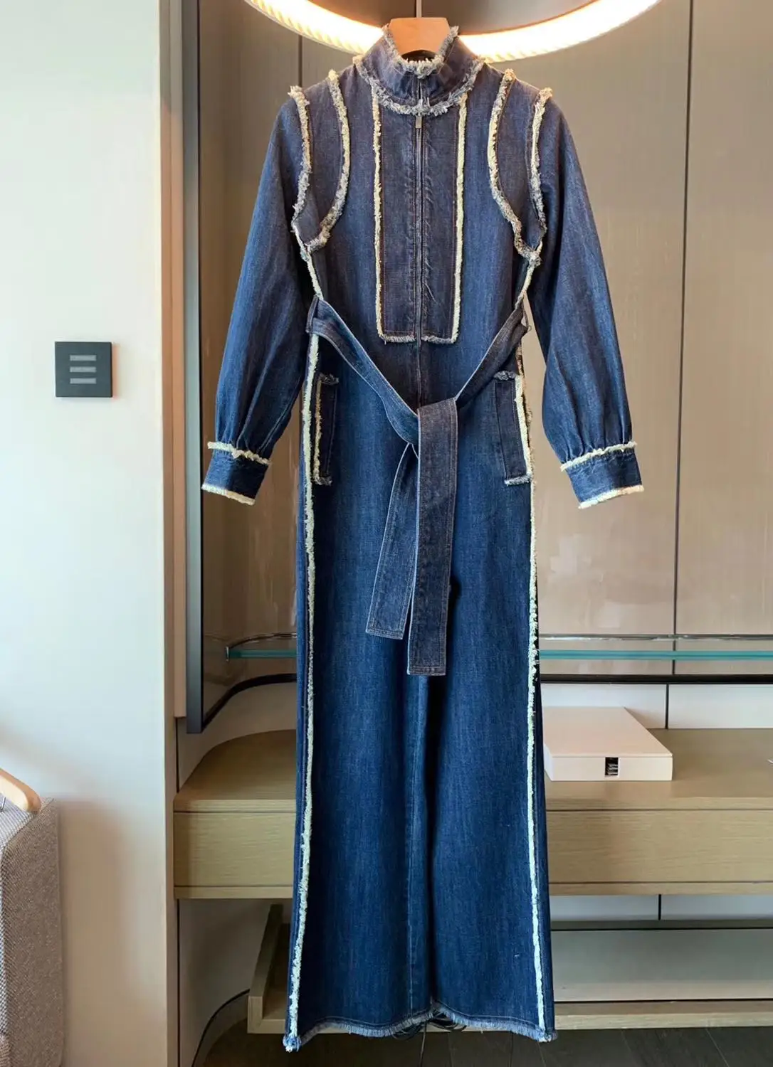12,26 женский джинсовый комбинезон, цельный джинсовый комбинезон, Дамский комбинезон с ремешками на молнии спереди, карманы на пуговицах, широкие штаны, Свободные Комбинезоны