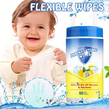 

Disinfection Wipes 60 Sheets Bag Portable Towel Container Wet Wipes Baby Skin Care 75 Alcohol Wipes 2ML Travel Wipes Towels
