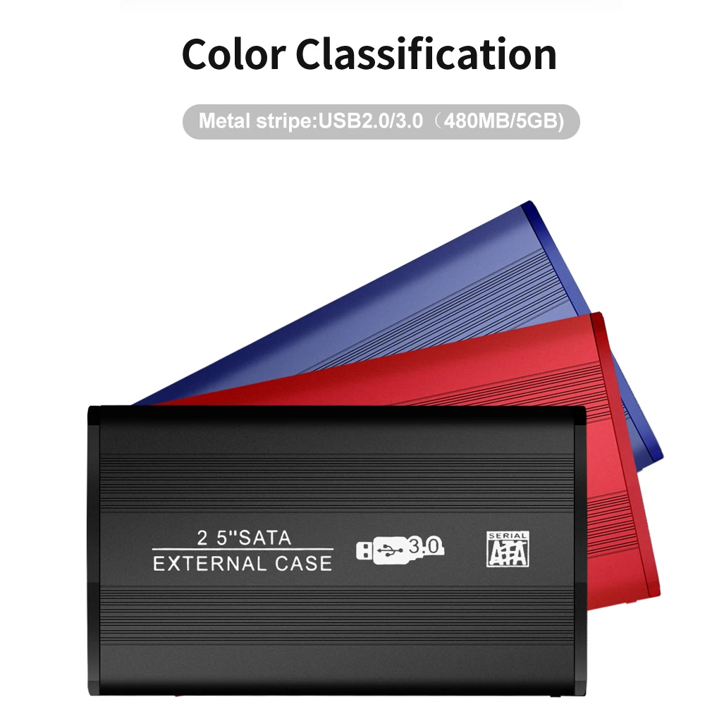 External hard drive case 2.5 Inch HDD Case SATA 3.0 to USB 3.0/2.0 Hard Drive Enclosure SSD Case HDD Box