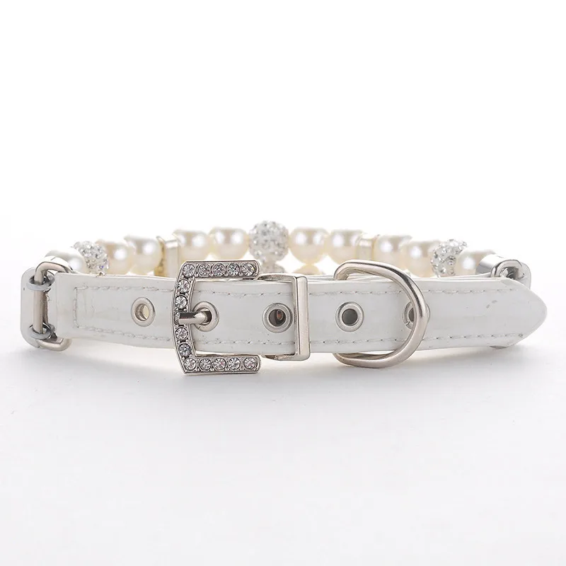 New Bling Pet Cat Collar With Handmade Adjustable Dog Pearl Necklace Luxury Diamond Pet Collar Decoration for Puppy Dogs Cats New Bling Pet Cat Collar With Handmade Adjustable Dog Pearl Necklace Luxury Diamond Pet Collar Decoration for Puppy Dogs Cats