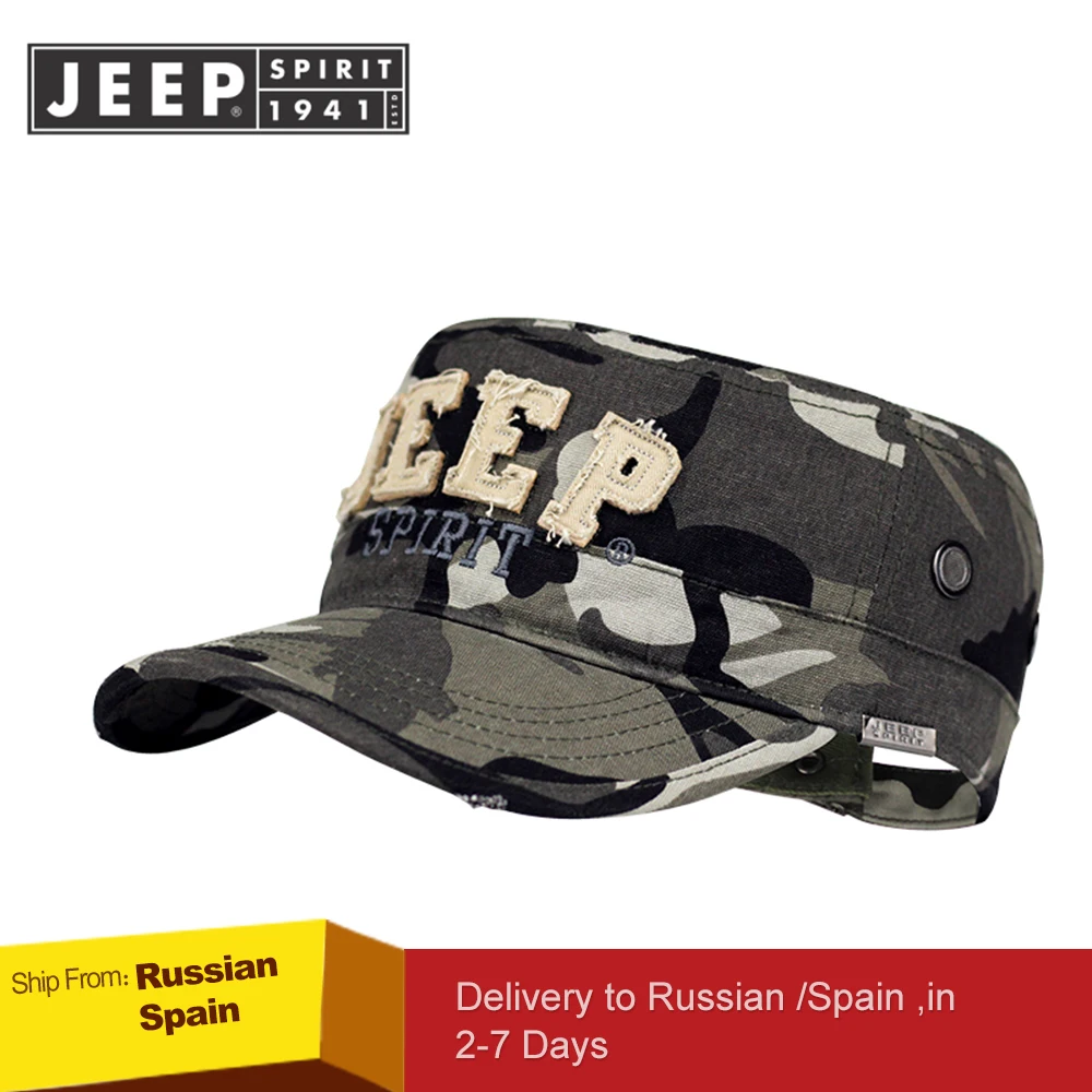 Бренд JEEP SPIRIT новинка 2019 Модные Военные шапки с плоской крышей Повседневная Кепка