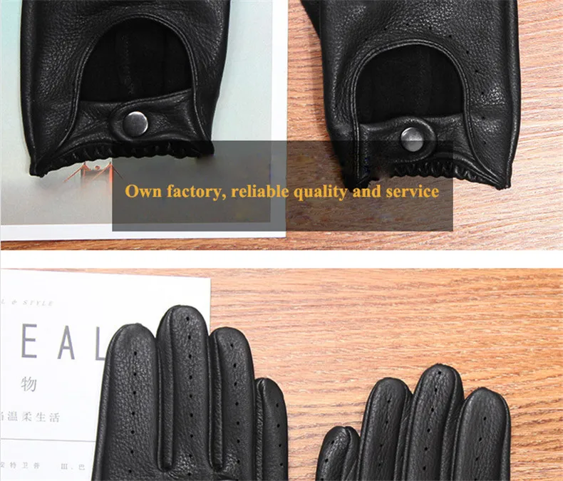 Новые мужские перчатки из натуральной кожи, противоскользящие, для вождения, однослойные, высокое качество, оленья кожа, перчатки для мужчин, черный, верблюжий цвет, DQ0131M