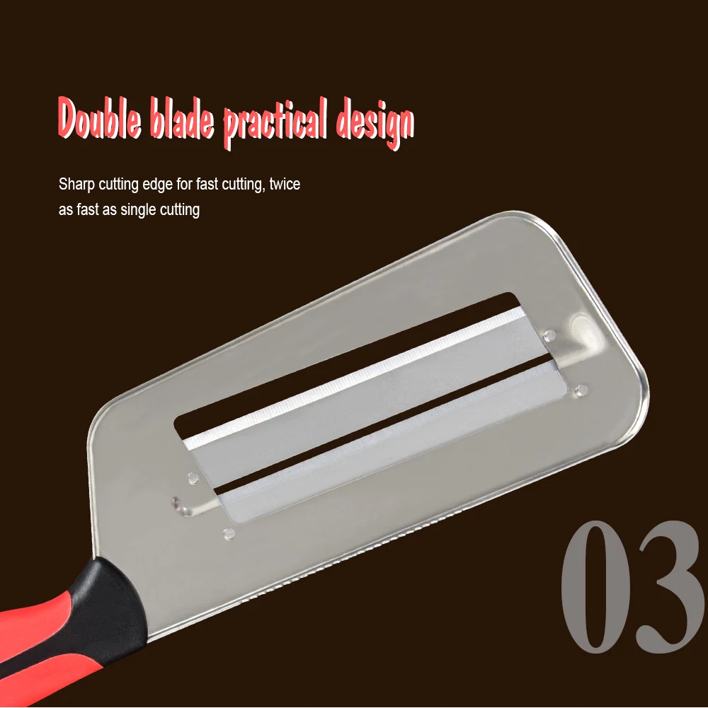 Нож для нарезки овощей двойное лезвие в 2 ломтика нарезка кухонного ножа