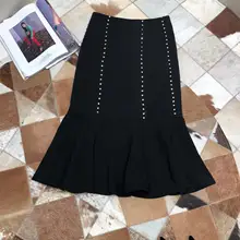 Новая женская модная сексуальная Однотонная юбка для ногтей с рыбий хвостом 0831