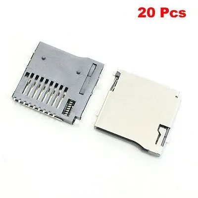 

20 Pcs Push/Push Type Transflash Micro SD Card Sockets Slots for Smart Phone