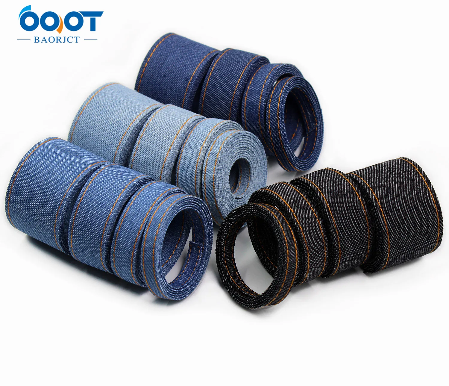 Stitch Denim Ribbon Fabric Craft Supplies 5Yards 3/8'' 1'' 1-1/2" For DIY Crafts Hairclip