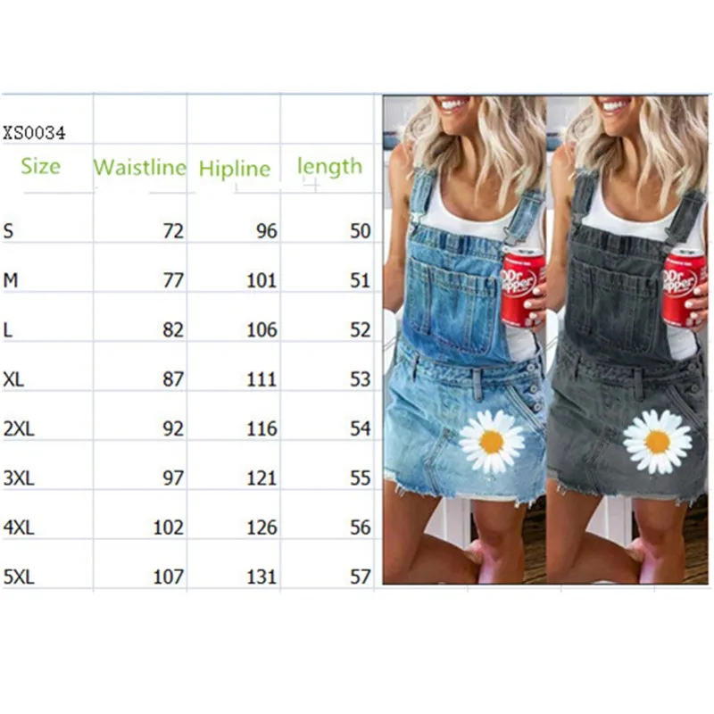 Women Fashion Printing Jumpsuits Women Street Style Condole Belt jeans Shorts Denim Bib Overalls Jumpsuits Size S-5XL