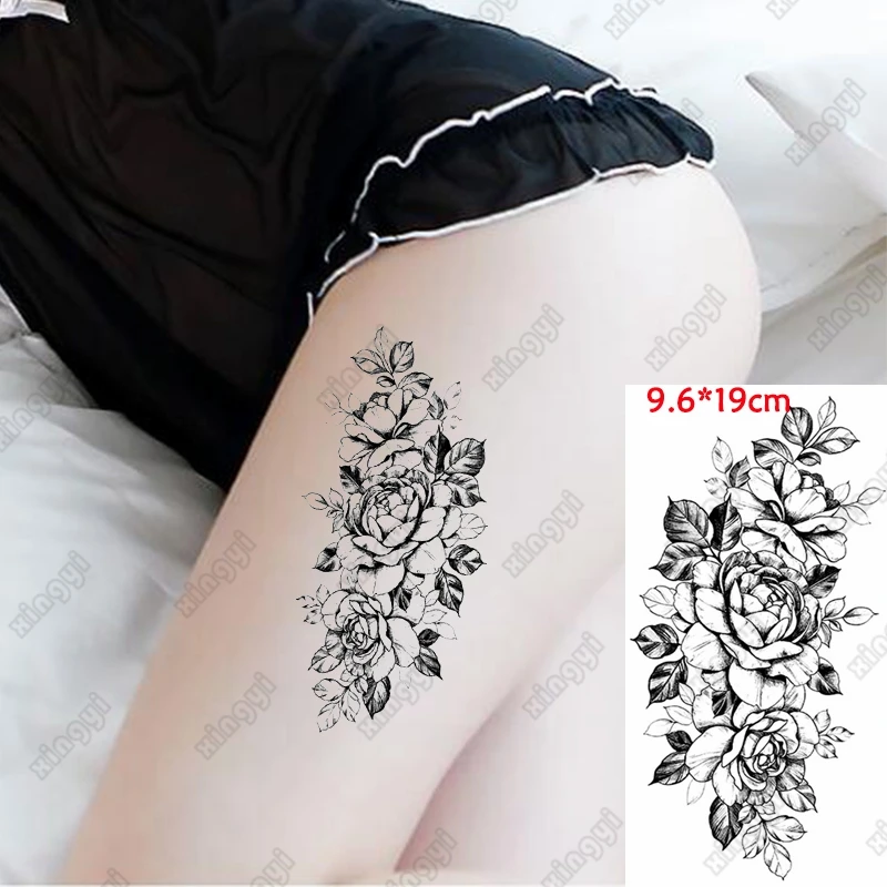 12 pçs/lote mão rosa tatuagem adesivo à prova dsmall água pequena bug  borboleta flor tatuagens cobra folha peônia lavanda meninas maquiagem  feminina - AliExpress