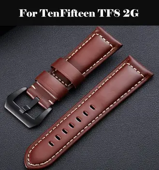 

Genuine Leather Watchbands 12-24mm Watch Butterfly buckle Band Steel Buckle Strap Wrist Belt Bracelet For TenFifteen TF8 2G