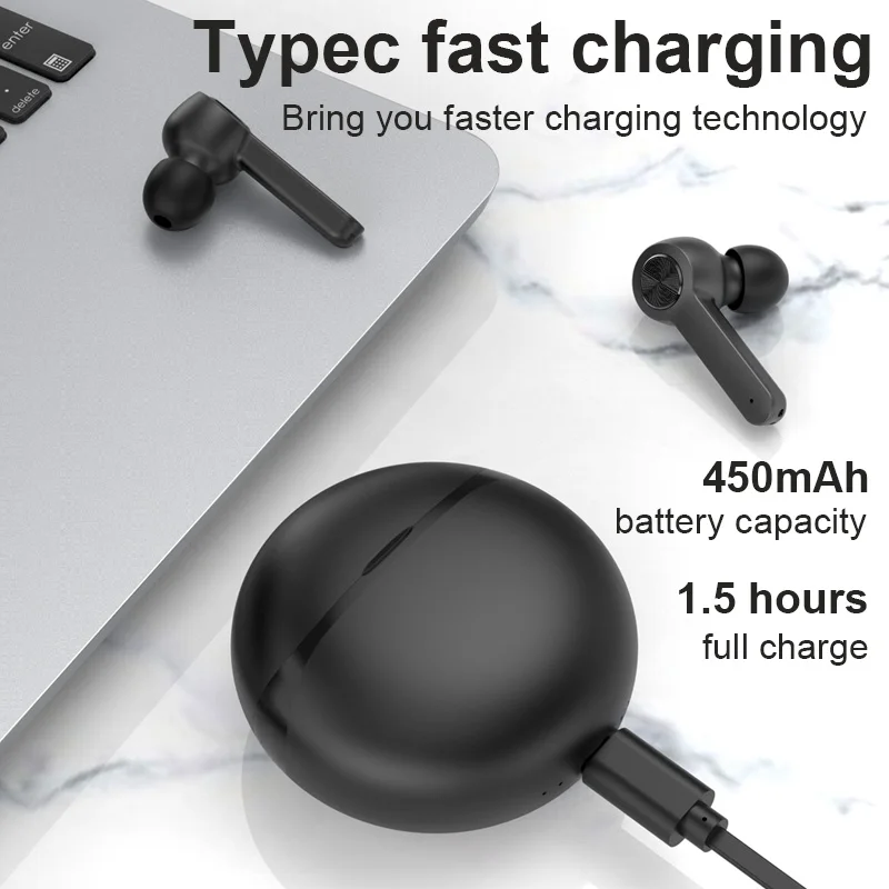 2020 Long Standby Wireless Headphones TWS Bluetooth5.0 earphone HiFi Waterproof earbuds Touch Control Headset for sports /game