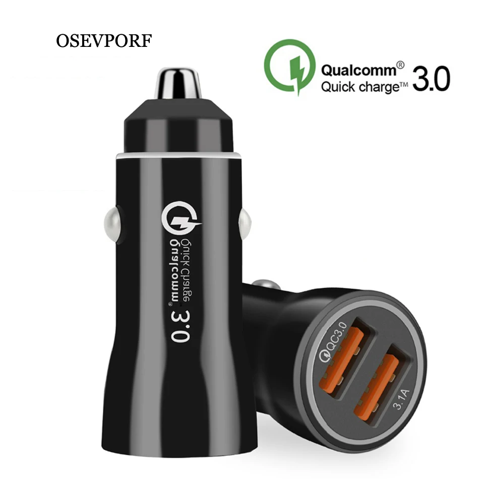 Автомобильное зарядное устройство OSEVPORF Быстрая зарядка 3,0 USB быстрое зарядное устройство для Xiaomi Mi 9 iPhone X Xr 7 11 huawei samsung S9 S8 S10 USB Автомобильное зарядное устройство