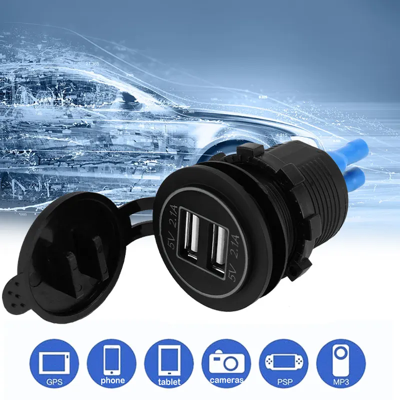 Onever 12-24 в USB зарядное устройство для мотоцикла Авто Грузовик ATV Лодка светодиодный автомобиль 4.2A Двойная зарядка с usb-разъемом Универсальный адаптер выход питания