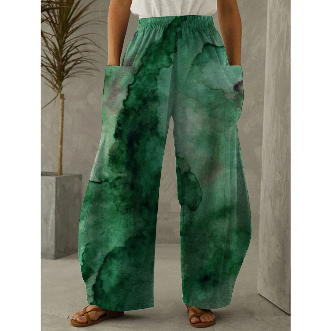 Trendy Watercolor Oversized Street High Waist Retro Harem Pants