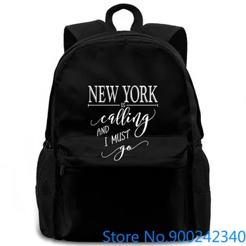 

New York is Calling I Must Go Home s State City Ladies Print For Lady Cheap Price women men backpack laptop travel school