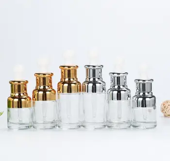 

15pcs/lot 20ml 30ml 50ml Empty glass Aluminum Dropper Oil Essential Bottle In Refillable Drop Liquid Pipette Bottles