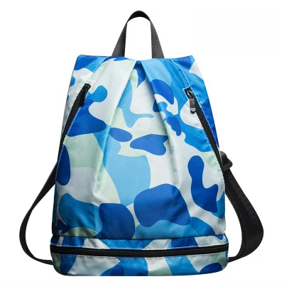 Camouflage Blue Водонепроницаемая спортивная сумка для женщин и девочек, спортивная сумка, дорожная сумка для йоги, уличная сумка, рюкзак для тренировок, плавания, фитнеса, софтбэк - Цвет: Camouflage Blue