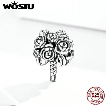 

WOSTU 925 Sterling Silver Bouquet Beads Charms Silver 925 Original For Bracelet Silver 925 original Beads For Jewelry Making