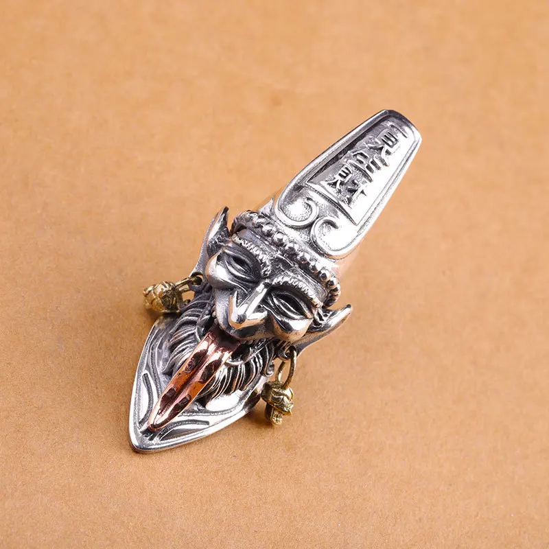 2nd design Pendant Наборы ювелирных украшений для мужчин без угли, преисподние призраков, крутые Экзотические Подвески, кольцо, браслет из серебра 925 пробы, хорошее ювелирное изделие в готическом стиле для мужчин S08 - Цвет камня: 2nd design Pendant