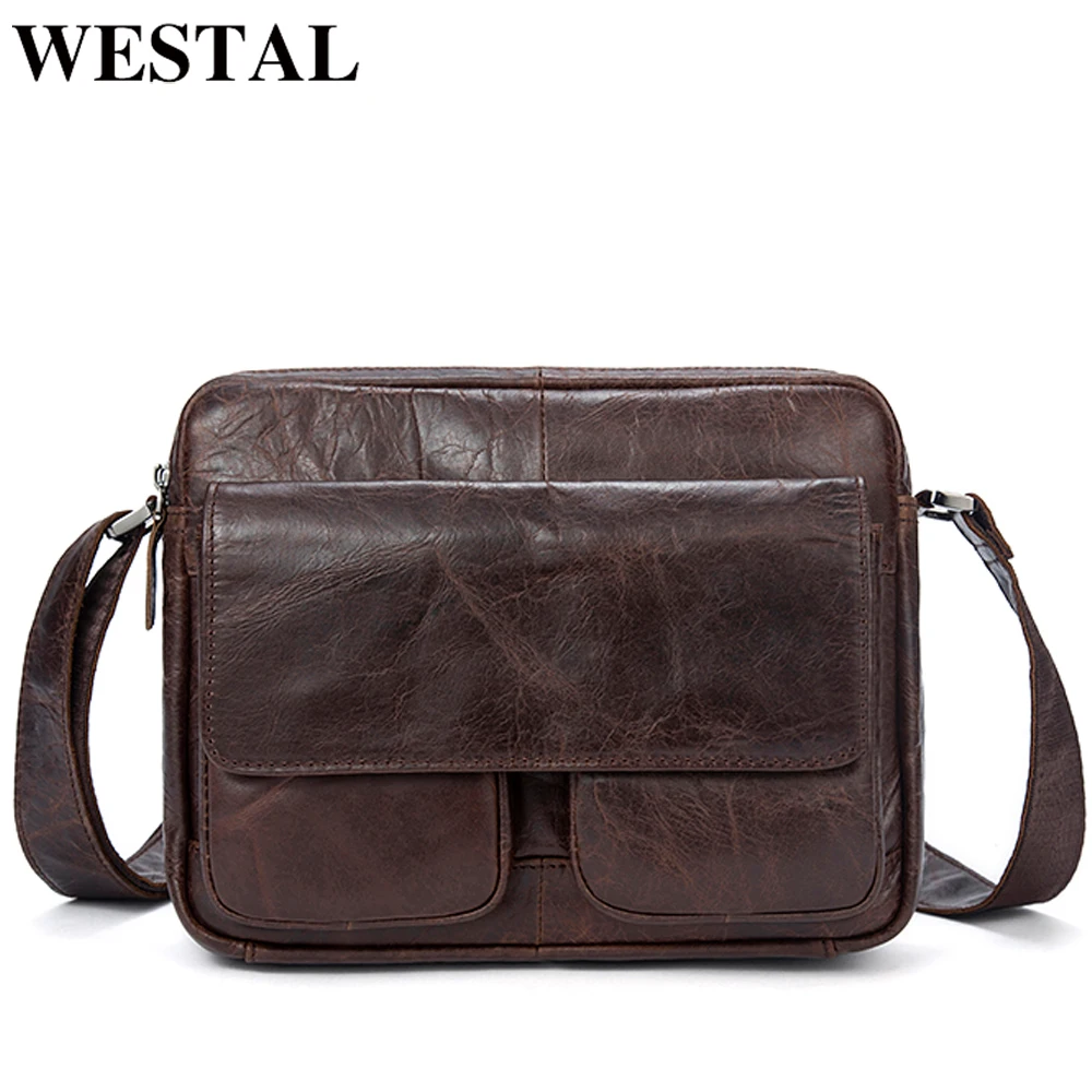 Ceny WESTAL torba męska torba na ramię skórzana męska torba na ramię dla mężczyzn skórzana torebka torby crossbody dla mężczyzn 8931