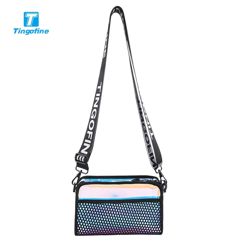 TINGOFINE 2021 Laser Transparent Pvc Shoulder Bags In Women's Handbag Waterproof Messenger Bag Ladies Clutches Beach Purse |