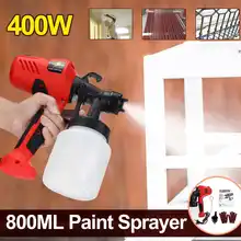 400 Вт 800 мл Мощность Electric paint распылительные пушки Аэрограф надежных партнеров! безвоздушные мини воздуха спрей машина дом забор номер Краски ing компрессор