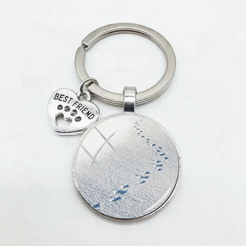 

Animal claw pattern glass convex round pendant keychain fashion personality pendant
