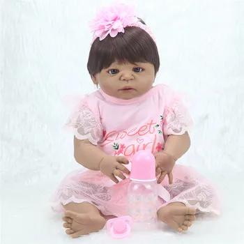 

55cm Girl Toddler Baby Dolls Stuffed Lifelike Alive Doll Bebes Reborn Doll Soft Silicone Reborn Cosplay Christmas Surprice Gifts