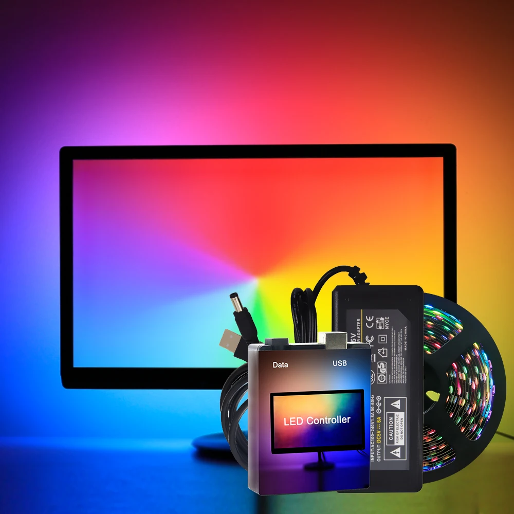 Пиксельная лента для ПК WS2812B 5050 RGB 1 м 2 3 4 5 м|Светодиодные ленты| |