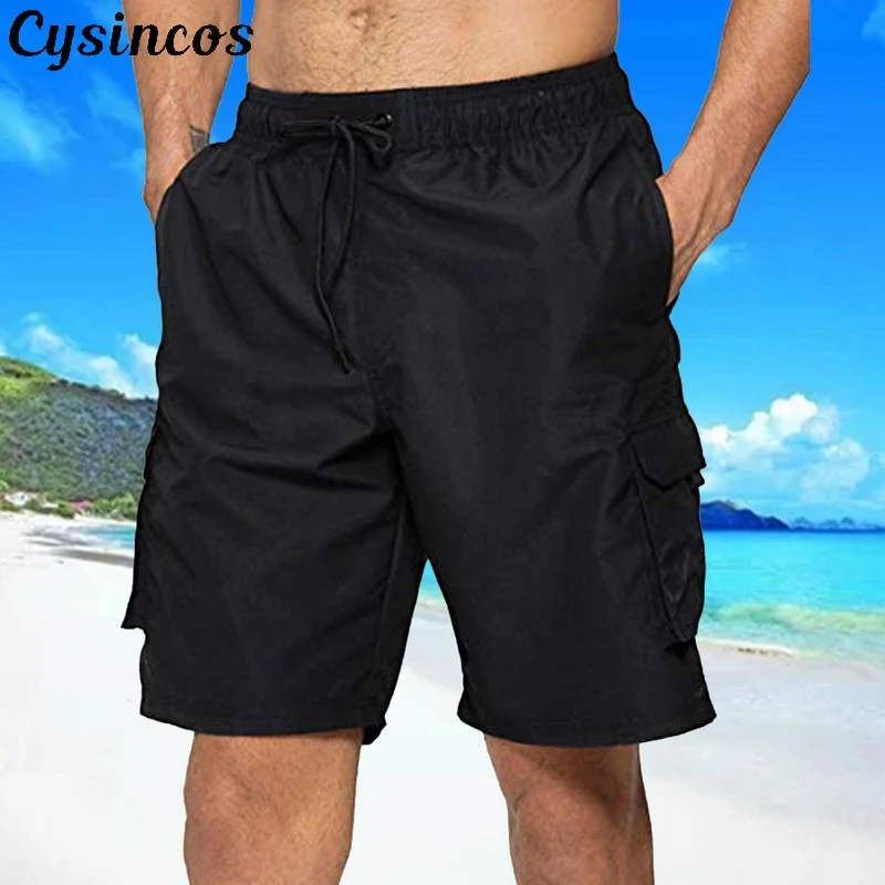 CYSINCOS новые летние мужские пляжные шорты, брендовые шорты для серфинга Bermudas Masculina De Print, мужские пляжные шорты