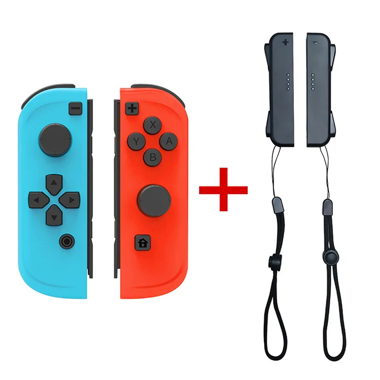 Беспроводной Bluetooth левый и правый игровой контроллер Joy-Con Joypad геймпад+ Ручка Рукоятка наручный ремешок для Nod NS switch консоль - Цвет: Красный